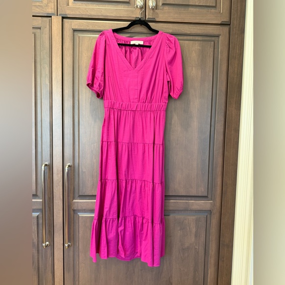 Loft Cut Out Midi Dress - Size M - Pink - beyond flattering!! 🌸💗🌸💗 - Picture 4 of 8
